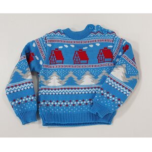 Watch Me Grow Christmas Jacquard Jumper Mid Blue 12 - 24 Months
