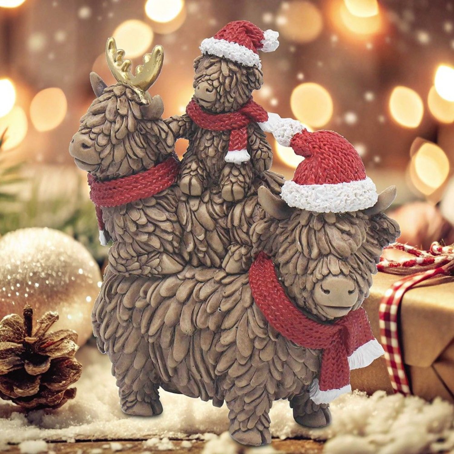 Kdmd Unisex Brown Christmas Highland Cow Family Ornament In - Image 2