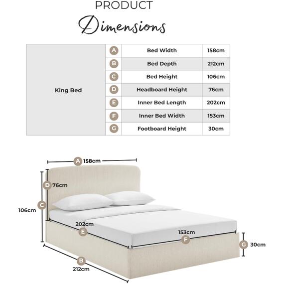Amelie Cream Fabric Ottoman Bed Frame