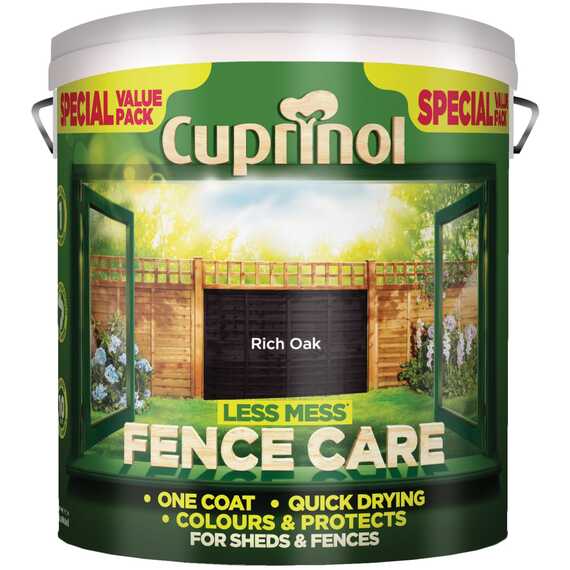 Cuprinol Less Mess Fence Care Rich Oak 6L.