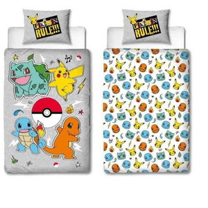 Pokemon Rule Reversible Bedding Set | Kids Duvet Cover Single 140x200cm