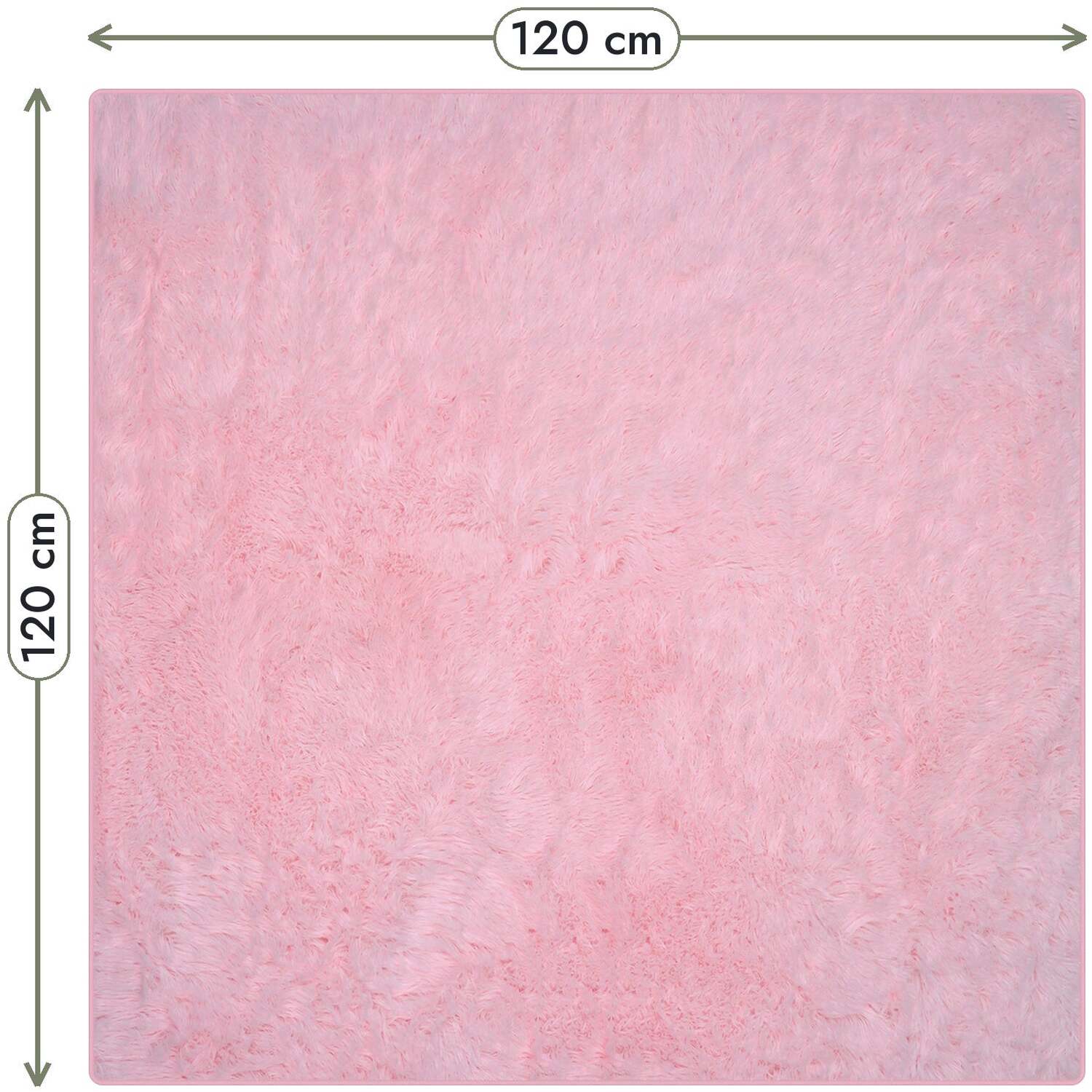 The Rugs Lush Shaggy Pink Rug - Pink / 120Cm / 0.37Kg