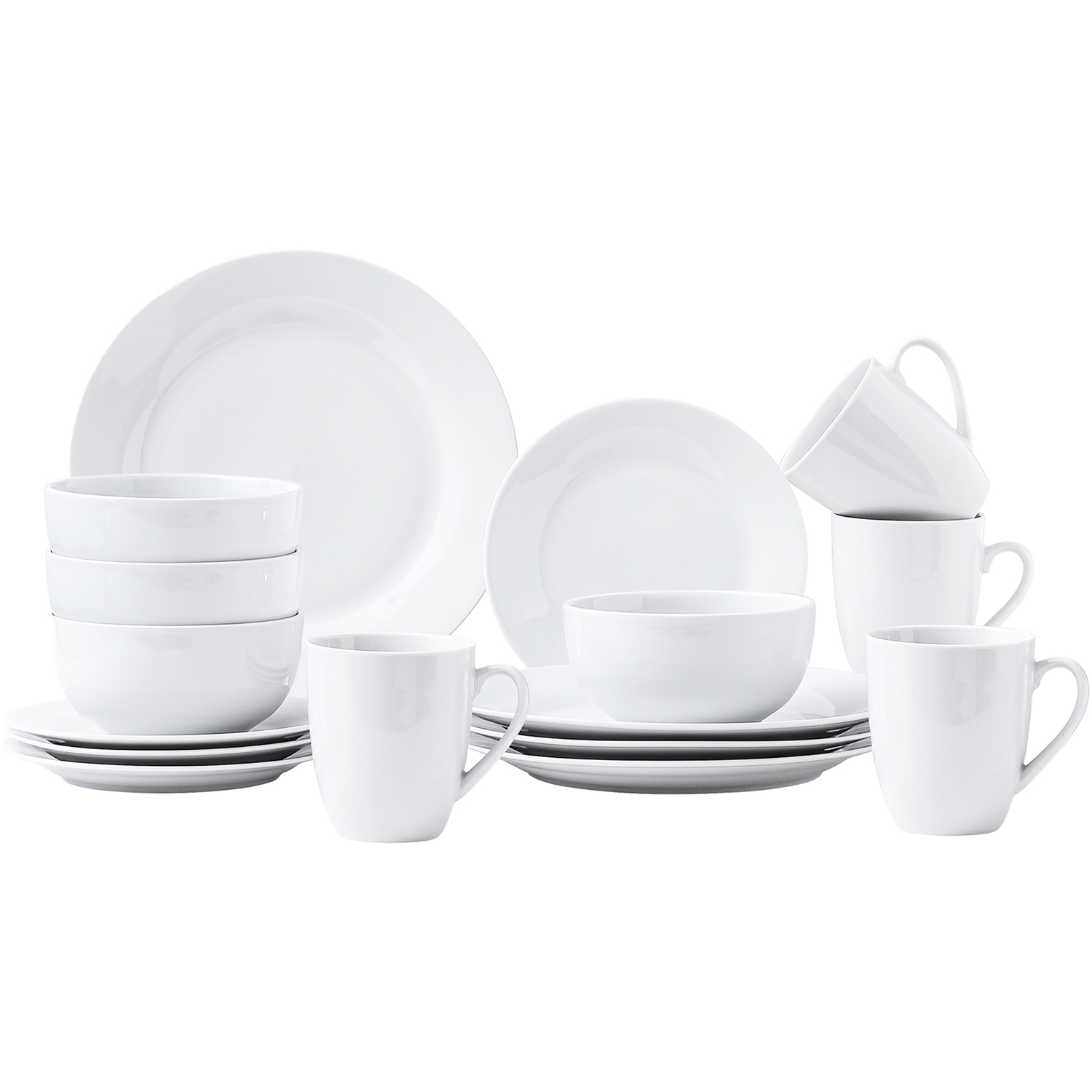 B&Q -  Timeless 16Pc Plain White Porcelain Dinner Set. - Image 3