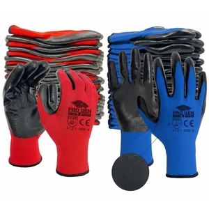 12 Pair Nitrile Coated Work Breathable Safety Gloves