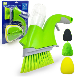 4in1 Grout Spray Scrubber with Interchangeable Heads