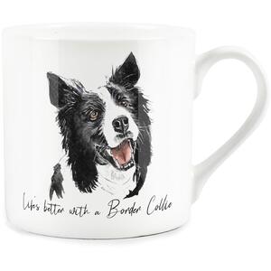 Border Collie Portrait Bone China Mug