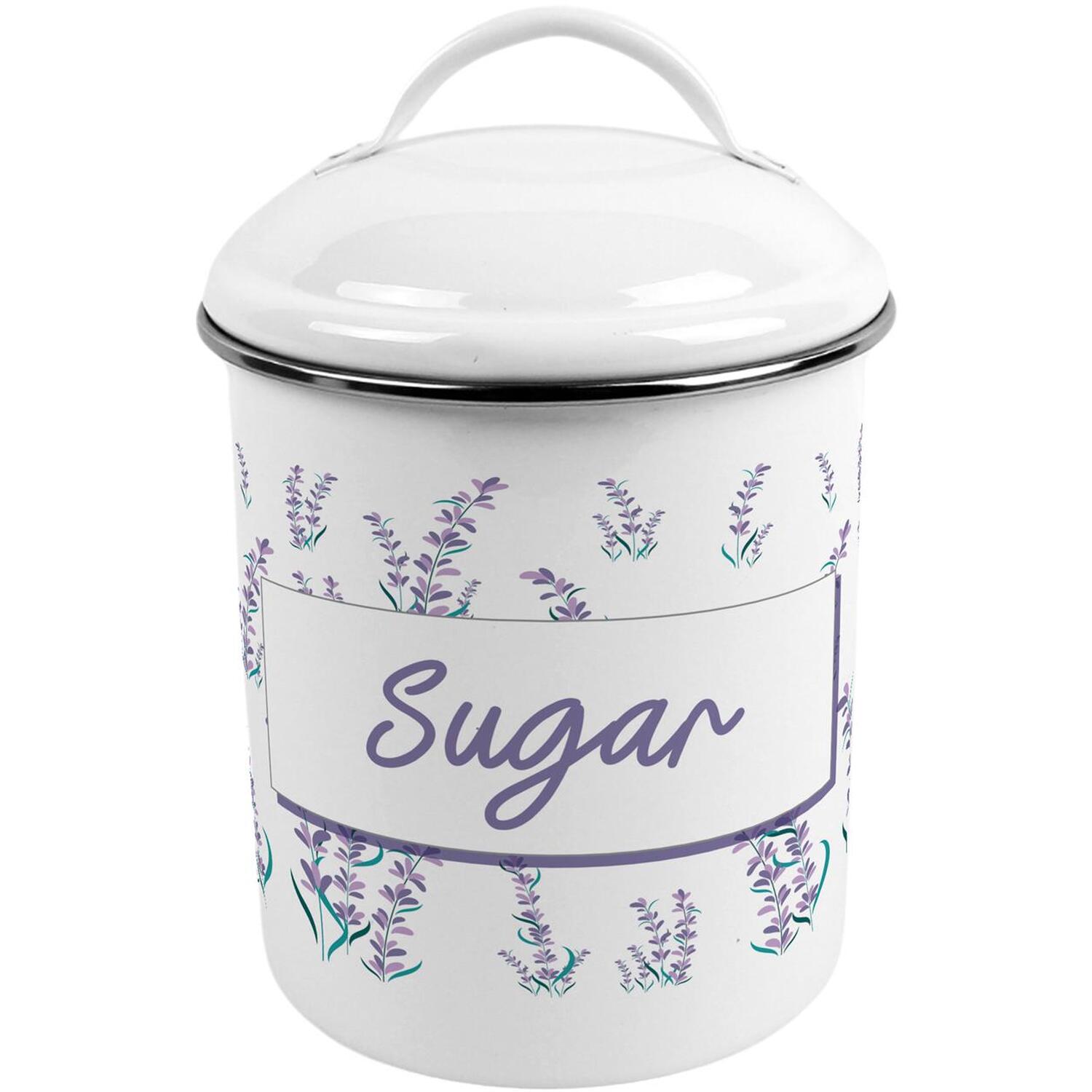 Purely Home Pretty Peonies Sugar Canister - Metal Kitchen Storage Container - Peach