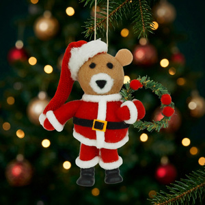 Wool Christmas Bear Hanging Decoration