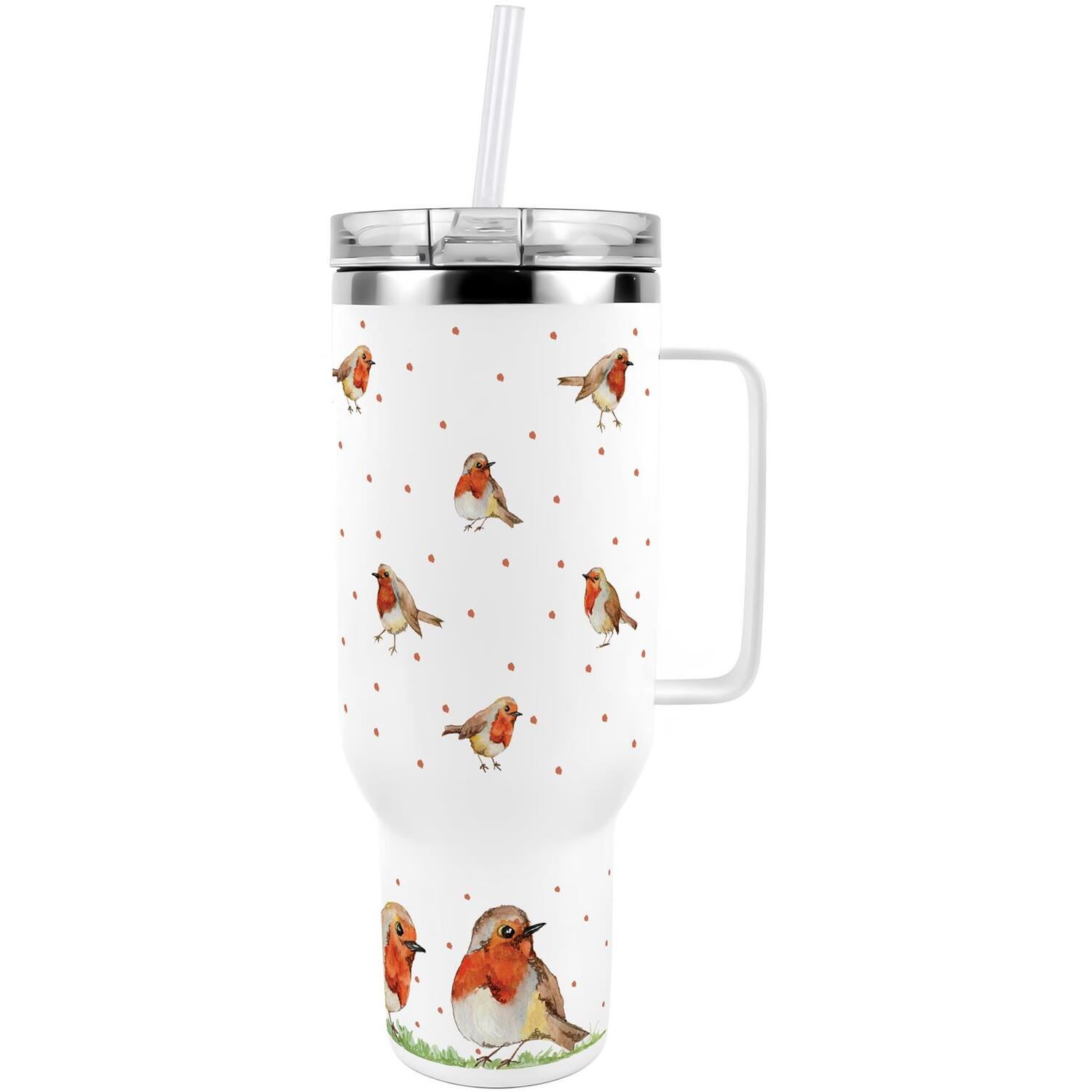 40oz Stainless Steel Extra-Large Travel Cup with Straw and Lid - Robins - Image 2