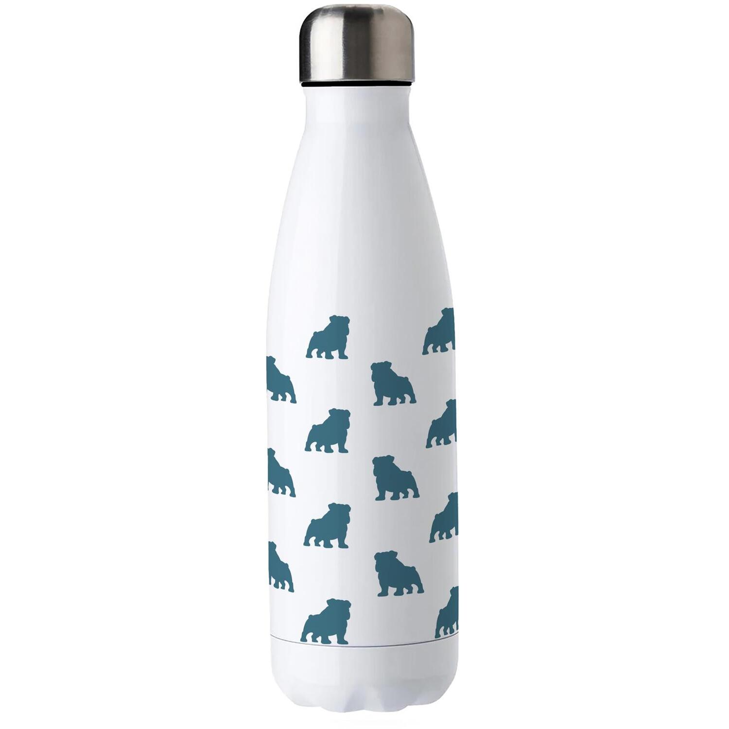 Purely Home Blue Bulldog Silhouettes Stainless Steel Water Bottle