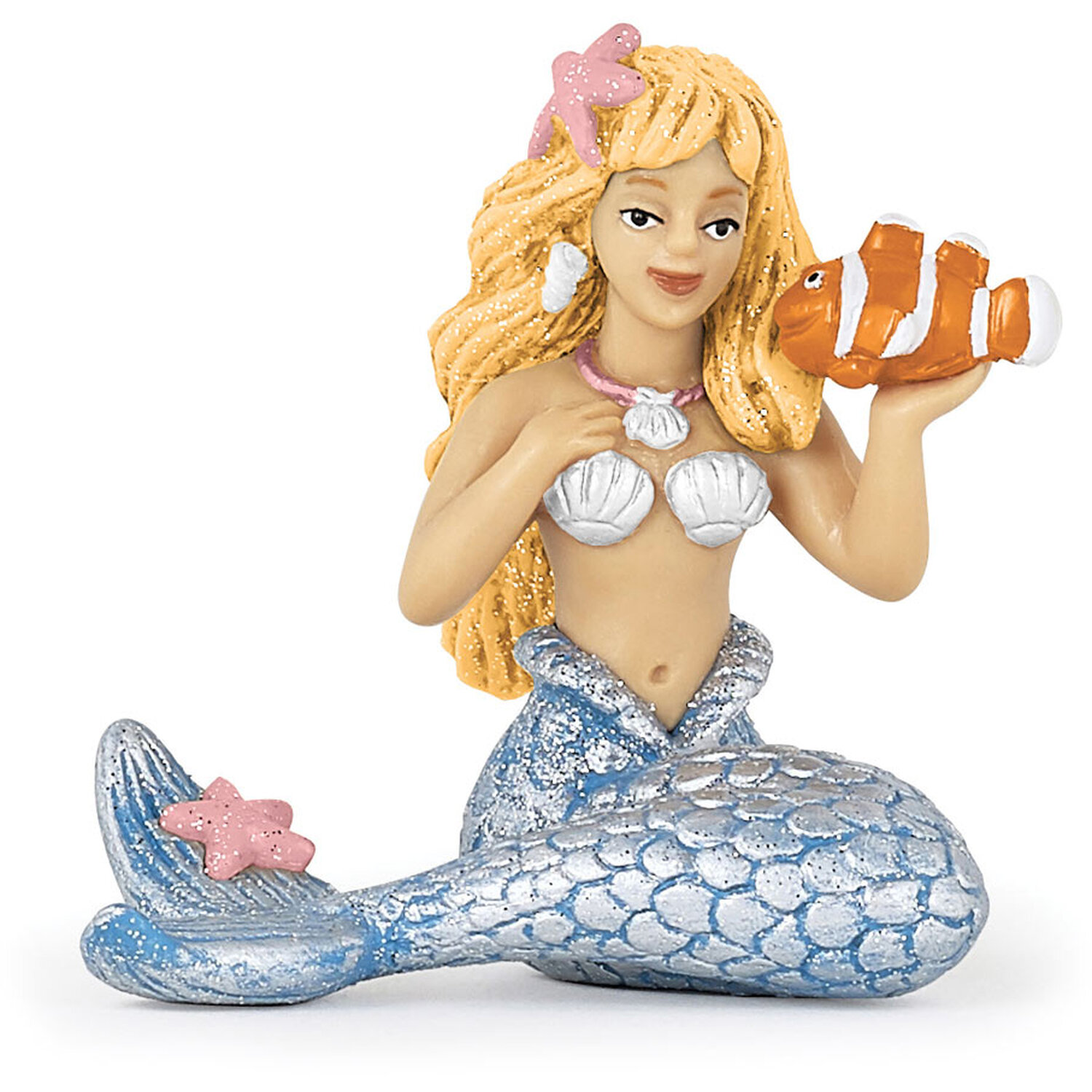 Image of PAPO The Enchanted World Silver Mermaid Toy Figure - Black