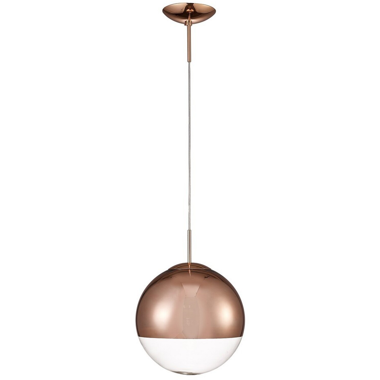 Miranda Medium Globe Ceiling Pendant 1 Light E27 Copper - Copper