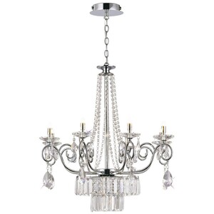 Eden Ceiling Pendant Chandelier 8 Light G9 Polished Chrome, Crystal