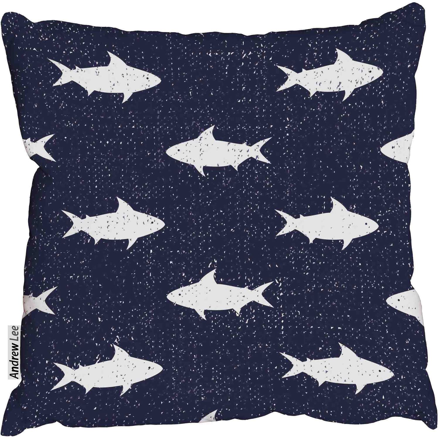 Nautical sharks Cushion - blue / 60cm
