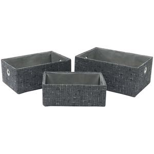 JVL Shadow Rectangular Fabric Storage Baskets, Set of 3