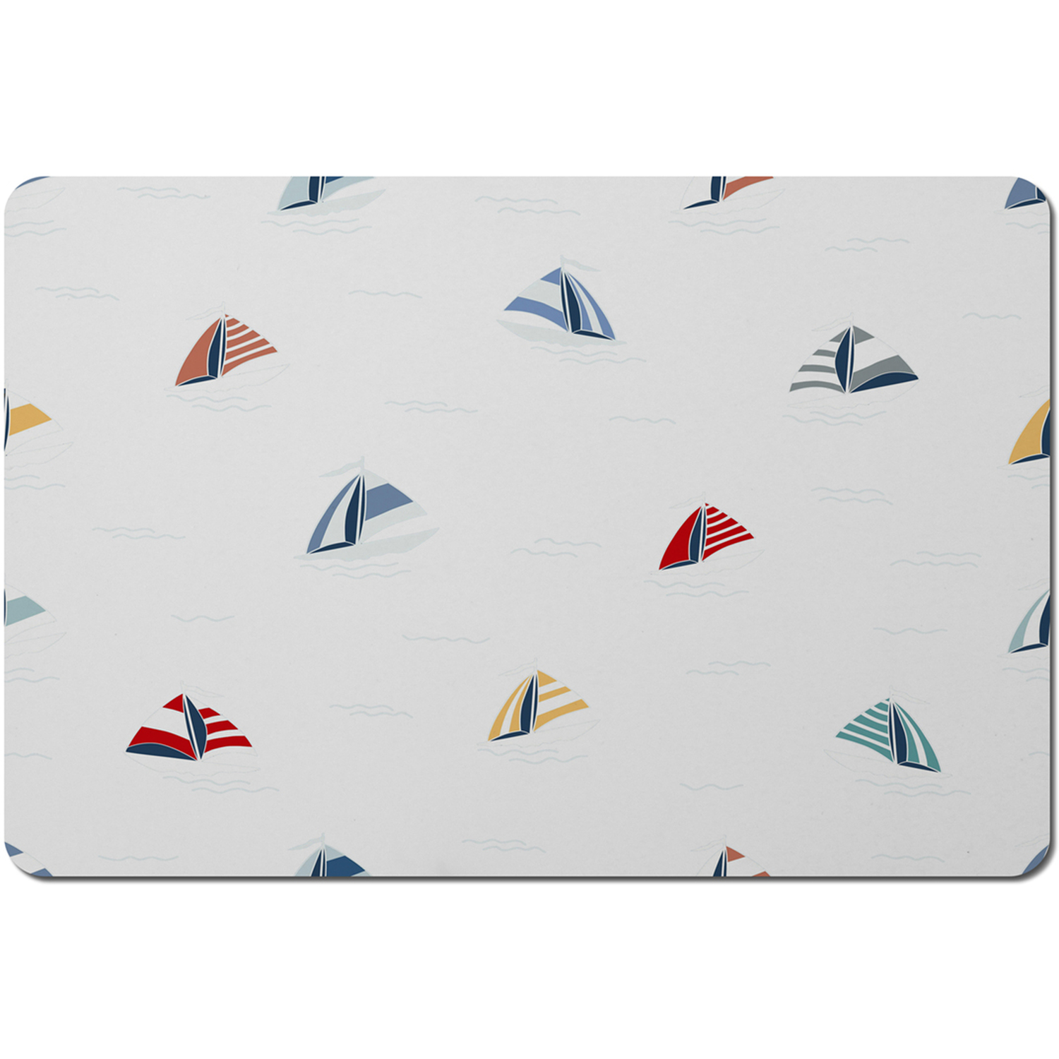 Striped Sailboats Placemat - White