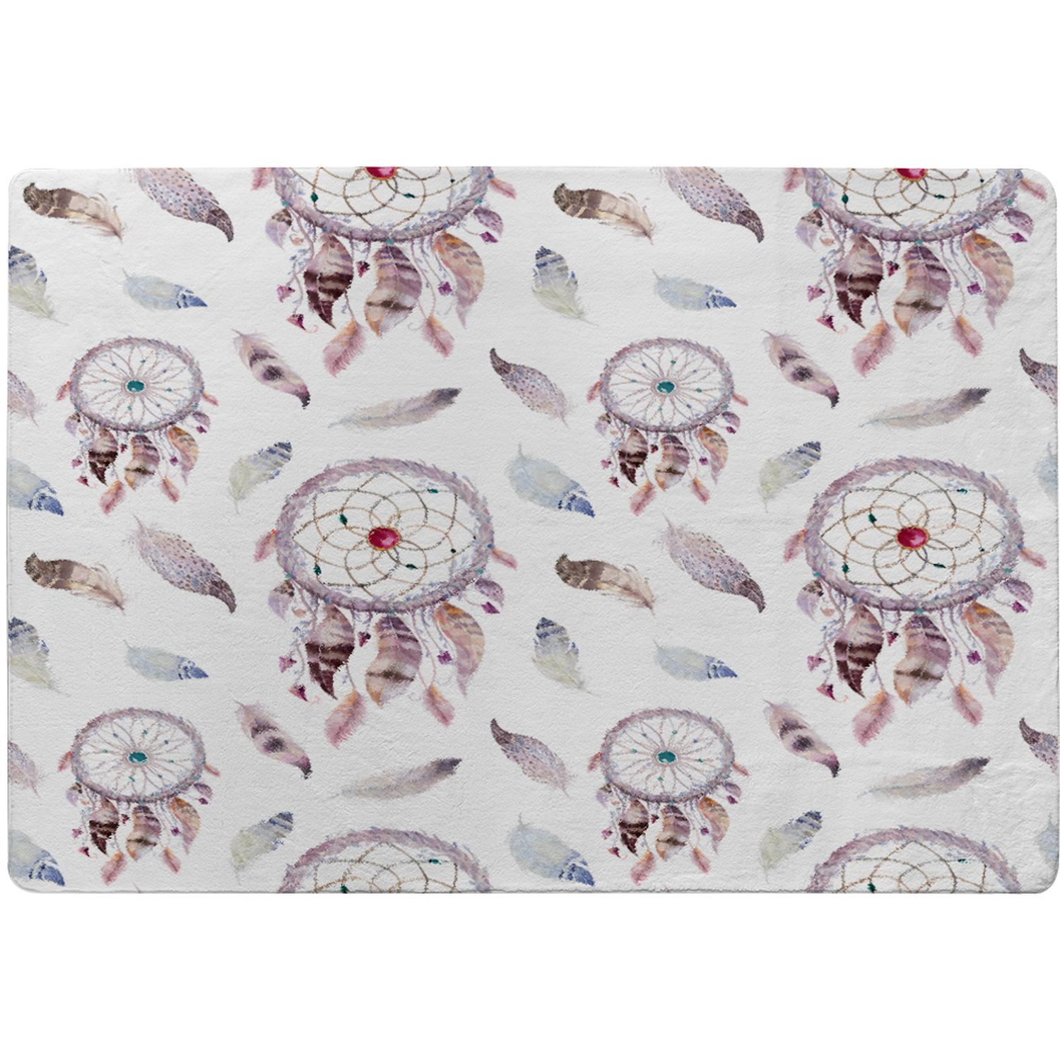 Dreamcatcher And Feather Pattern Rug - Pink / 150cm