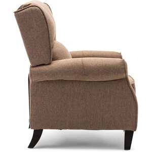 Herringbone Beige Eaton Wing Back Fireside Check Fabric Recliner Armchair shot 2417001
