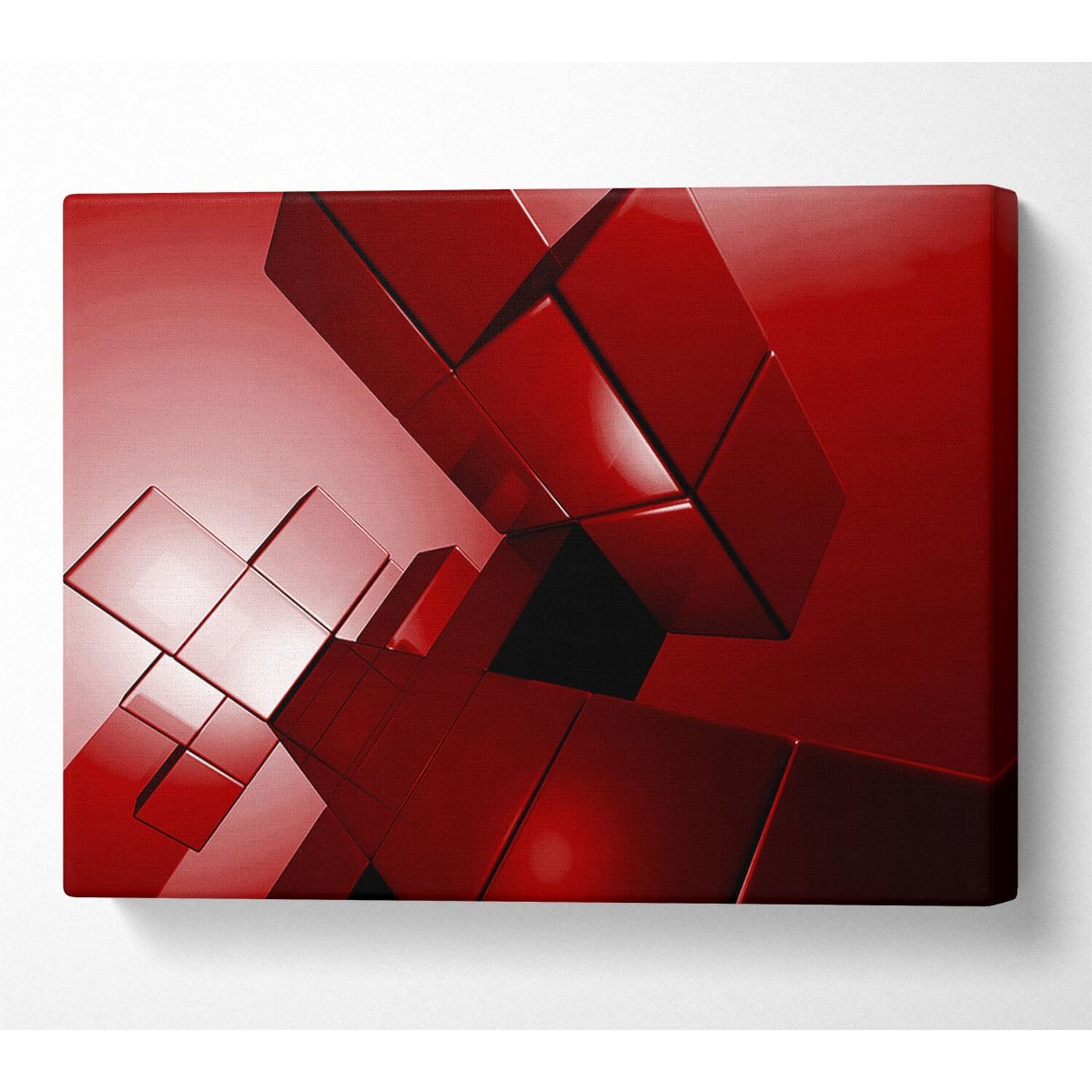 Wallart-Direct - Cylinderical Red Canvas Print Wall Art - Yellow / 101.6cm thumbnail