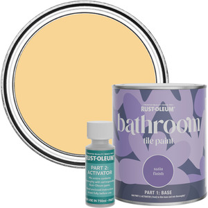 Rust-Oleum Bathroom Tile Paint in Satin Finish - Mustard 750ml