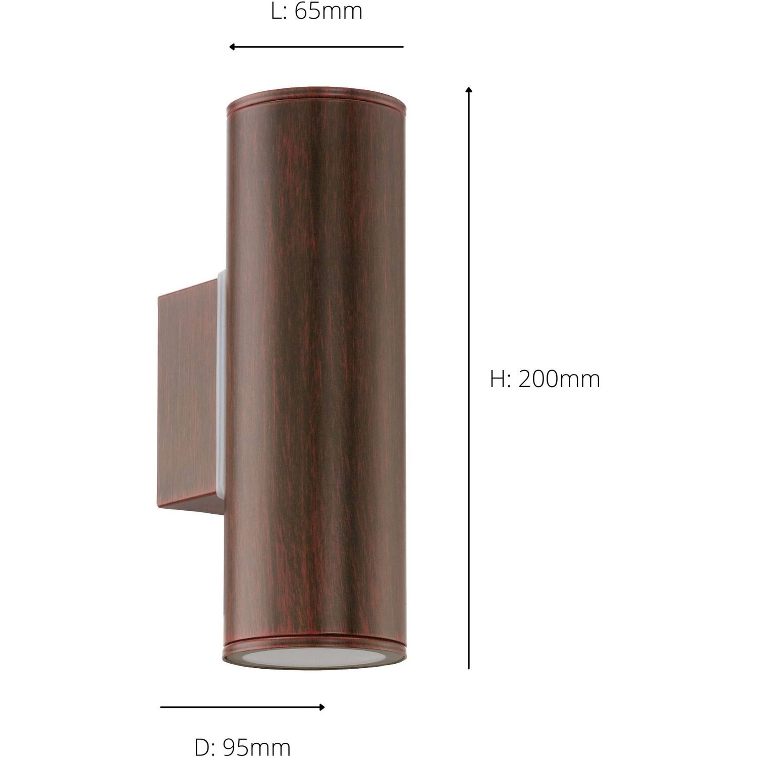 EGLO Riga Applique LED Esterno 2 Luci | Effetto Ruggine, Acciaio Inox, IP44, Con Lampadine GU10 Incluse