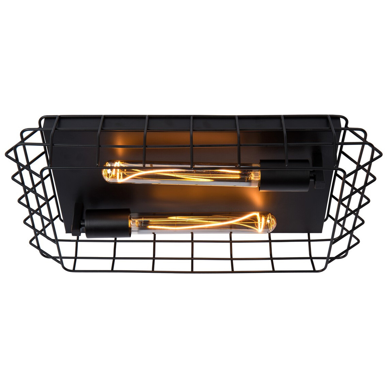 Lattice Industrial Flush Ceiling Light Black - Black thumbnail