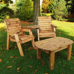 Hand Made 2 Seater Furniture Love Seat With Tray and Table