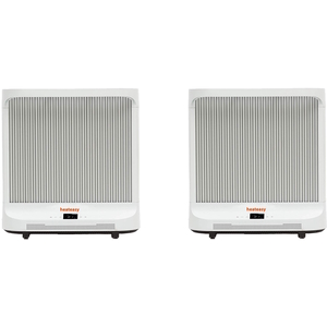 Electric Compact Space Heater 2000W Portable with Remote - White Pack of 2