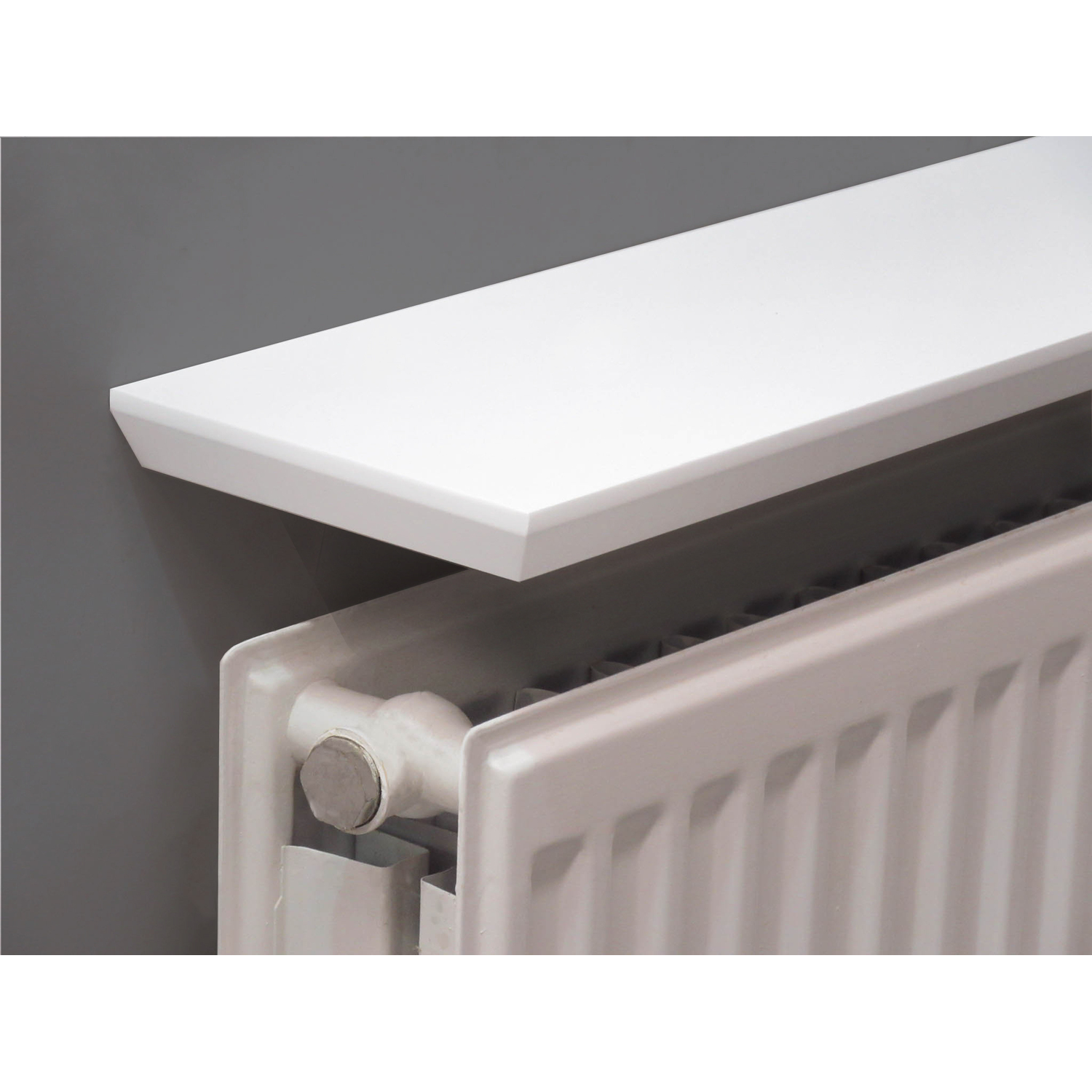 1200 Radiator Shelf White Bevelled Radiator Shelf 120