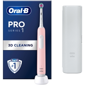 Oral-B Pro Series 1 Pink Electric Toothbrush with Travel Case,