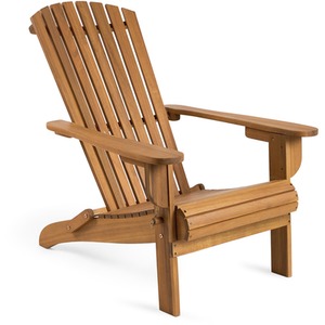 Folding Adirondack Garden Chair with Oiled Finish