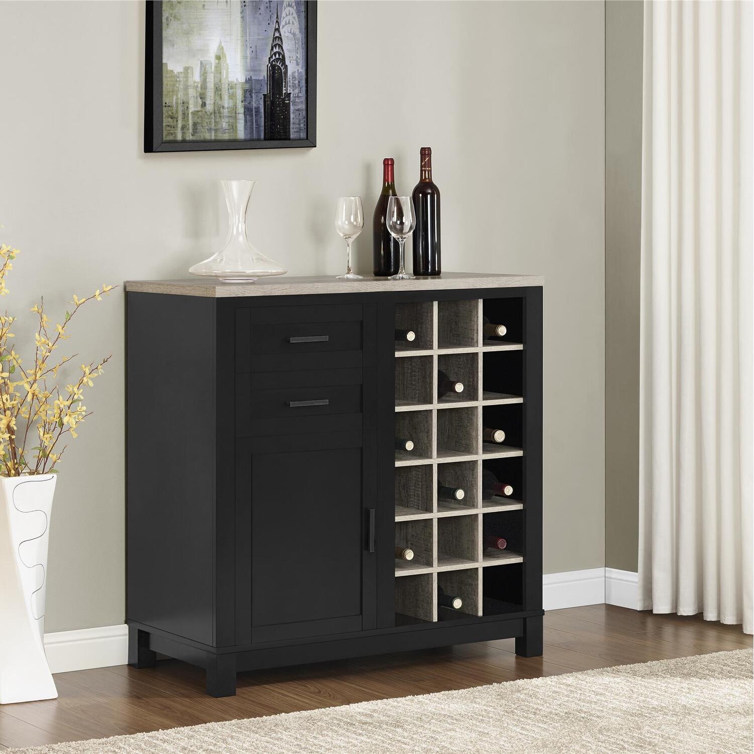 Bar Cabinet For Wine - Black