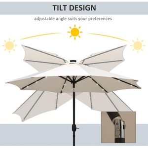 White Patio Tilt LED Parasol  shot 5272312
