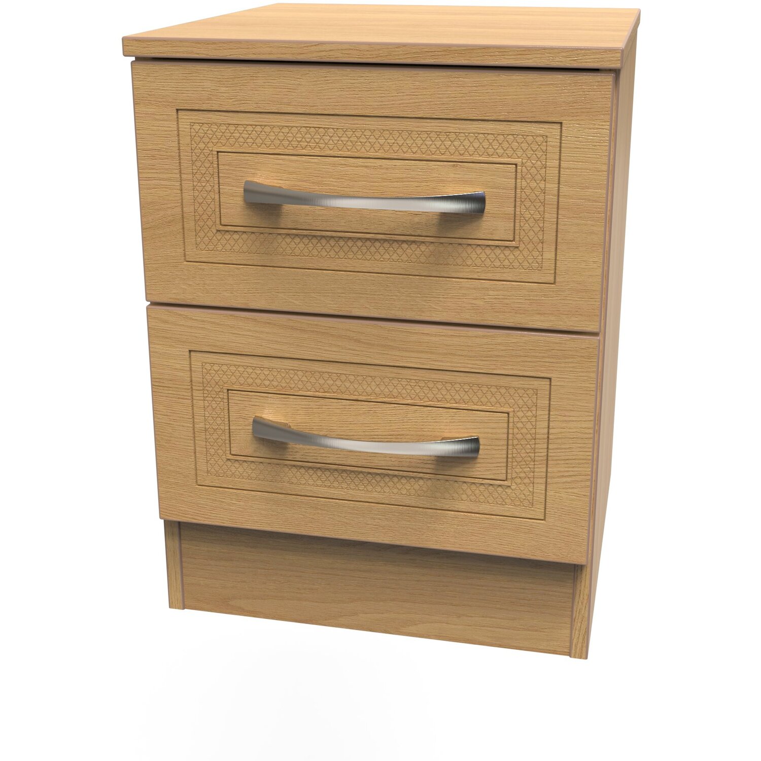 Dorset 2 Drawer Bedside Cabinet - Modern Oak