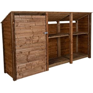 Triple Bay Wooden Firewood and Tool Store