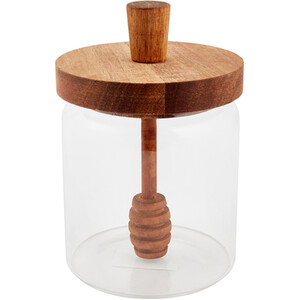 Glass Honey Jar and Dip Stick