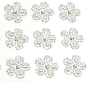Pack of 12 Flower Pearl AB Embellishments