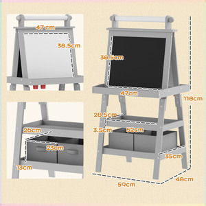 Grey AIYAPLAY Double-Sided Art Easel for Kids w Paper Roll shot 6165258