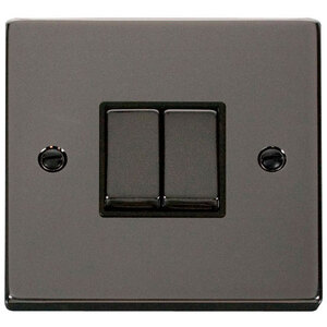 Black Nickel 10A 2 Gang 2 Way Ingot Light Switch