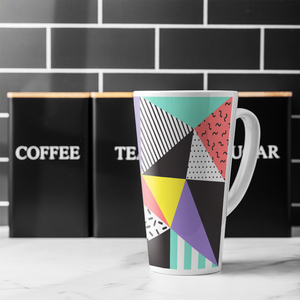 Retro Themed Geometrics Latte Mug