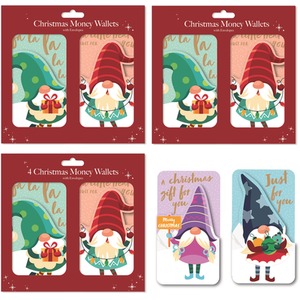 4 Gonk Christmas Money Wallets With Envelopes Gift Voucher Card Wallet