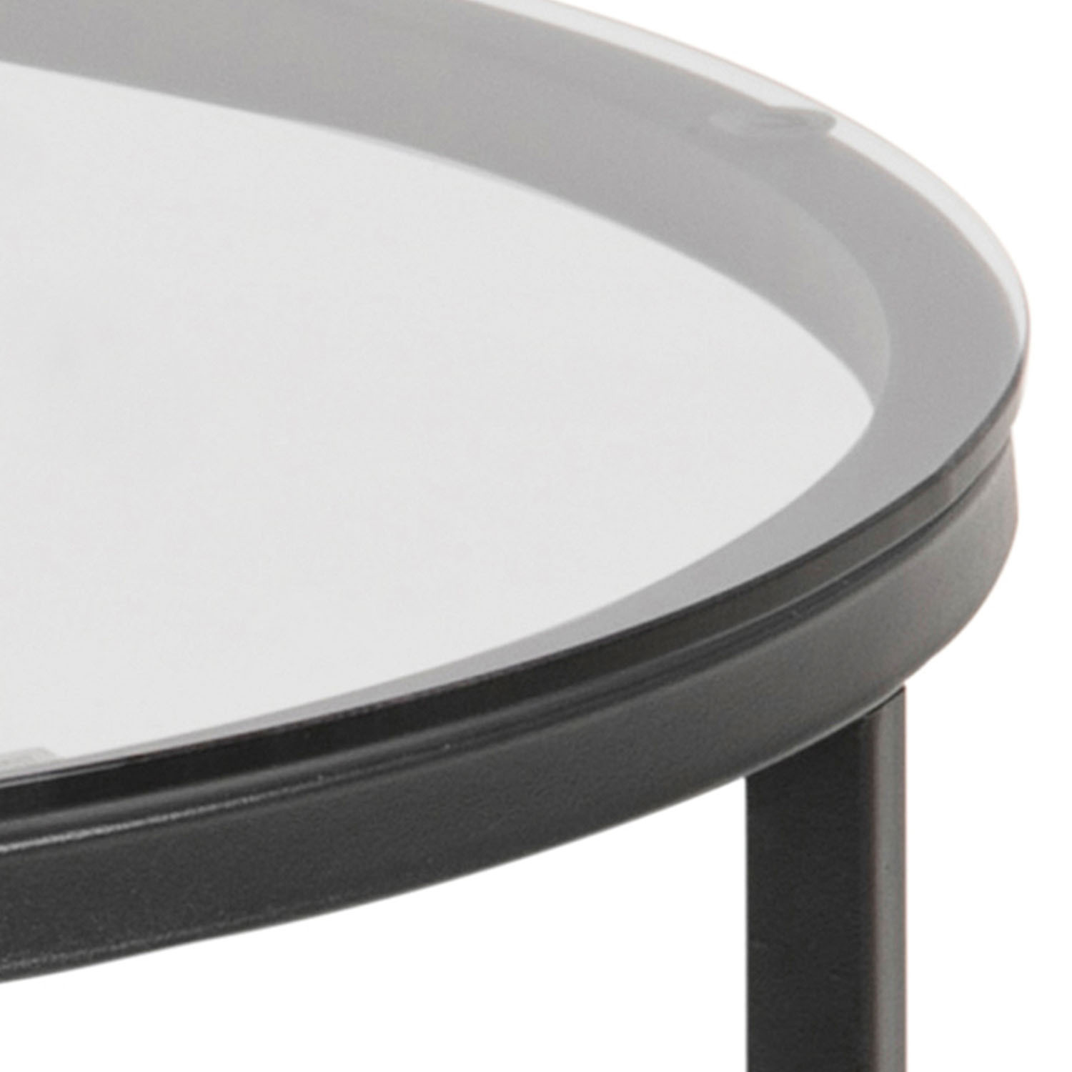 Cross Round Metal Side Table - Black