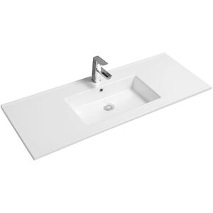 Ceramic 121cm Thin-Edge Inset Basin with Rectangular Bowl