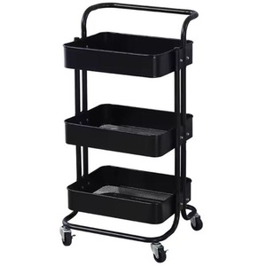 Black Metal Storage Trolley