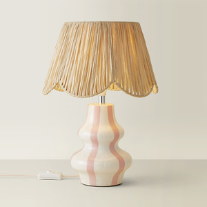 Perrie Ceramic Table Lamp with Scallop Shade