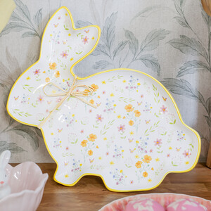 Large Flower Bunny Plate