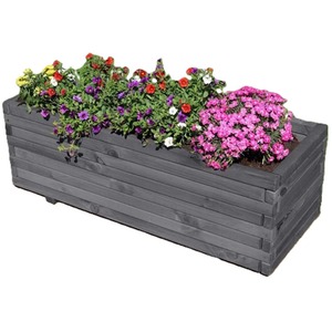 Grey Pine Trough Planter with Feet