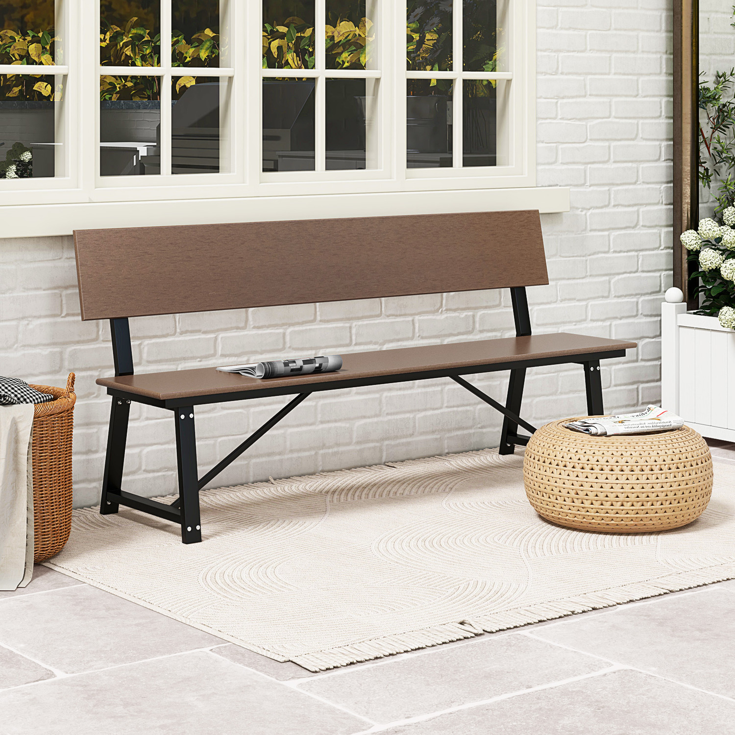 4-Person Outdoor Garden Bench Patio Bench