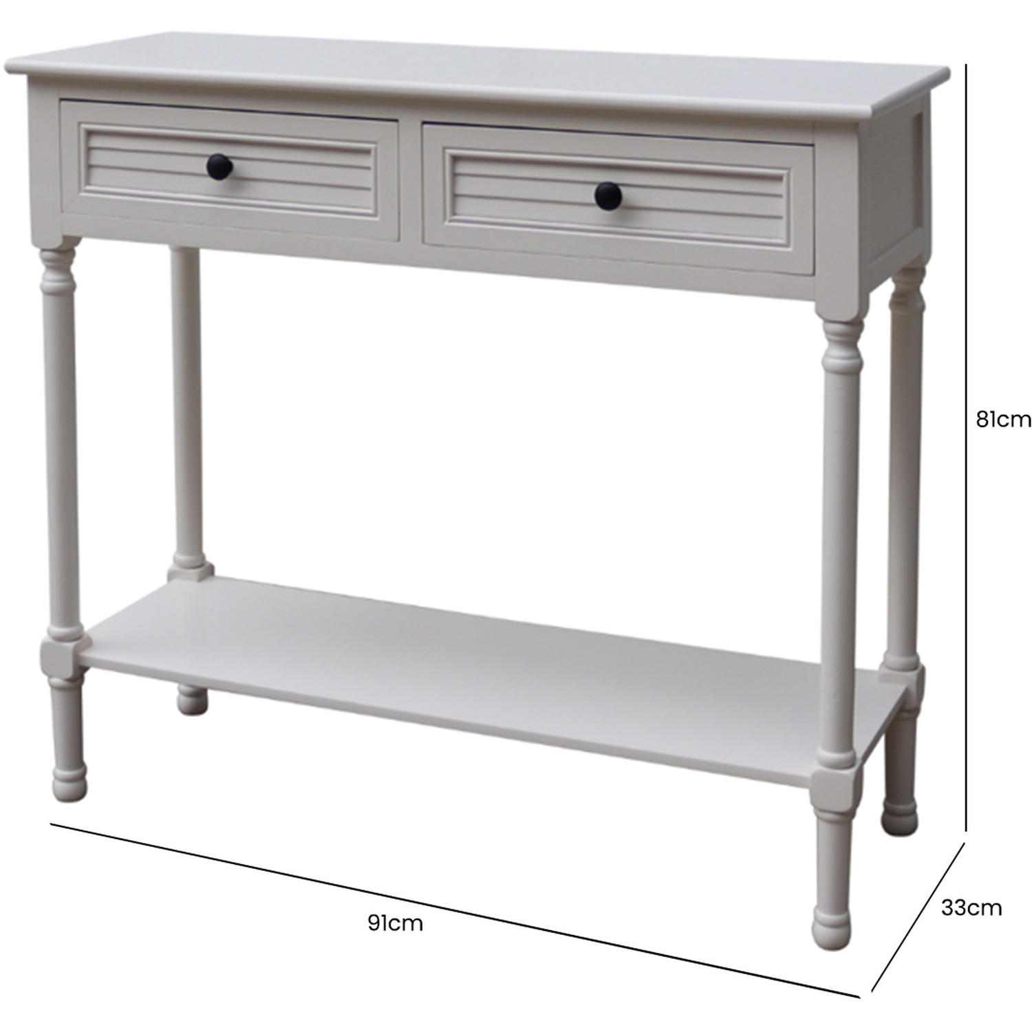 Modern Wooden Console Table - White