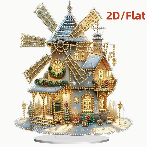 Festive Windmill Tabletop Diamond Painting Kit